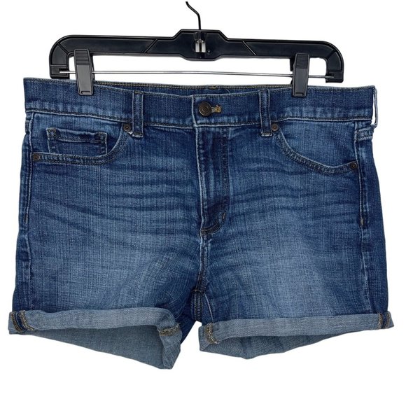 Banana Republic Pants - Banana Republic Shorts Women 29 Blue Jean Denim Stretch Roll Up Short Mid Rise